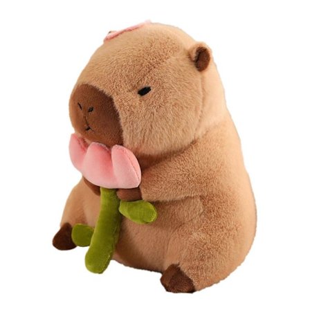 30cm/40cm Capybara Plysjleker Barn Stygge Og Søte Utstoppede Dukker Kosepute Med Avtakbart Hodedeksel Blomsterstil