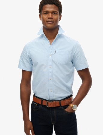 Superdry Oxford S/S Shirt - Blue - M