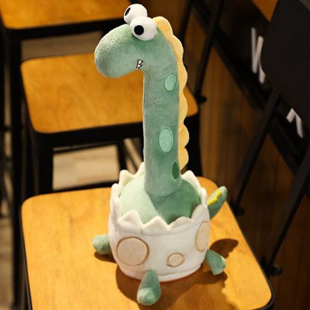 Liten dinosaur som kan synge, danse, ta opp og lære å snakke, elektrisk fortryllende solsikke plysjleke