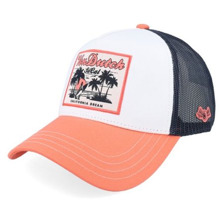 Von Dutch - Vit trucker Keps - Square Patch Black/White/Red A-Frame Trucker @ Hatstore