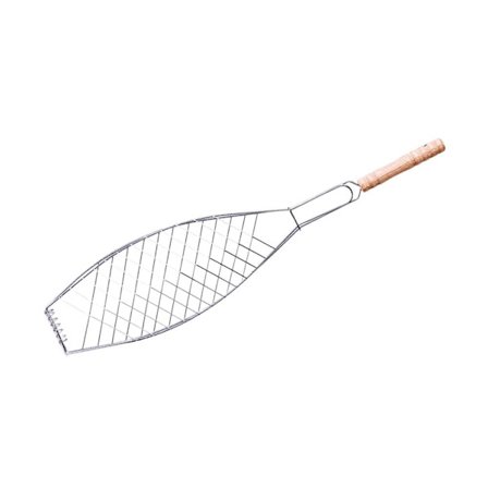 Grillklemme til fisk med træhåndtag A A