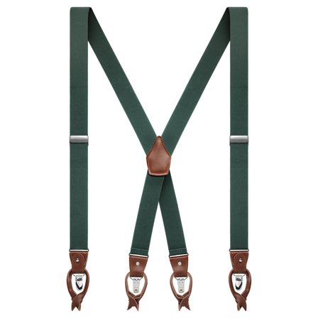 Vexel | Brede Donkergroene X-vormige Verwisselbare Bretels voor mannen - Bretels met clips