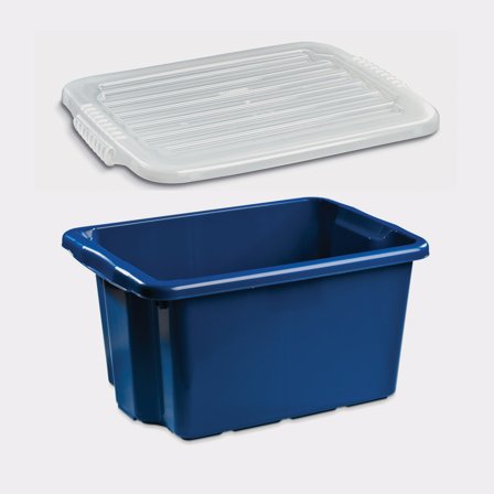 Aufbewahrungsbox mit Deckel Nordiska Plast Nordic, dunkelblau, 500 x 365 x 260 mm, 33 Liter - Boot