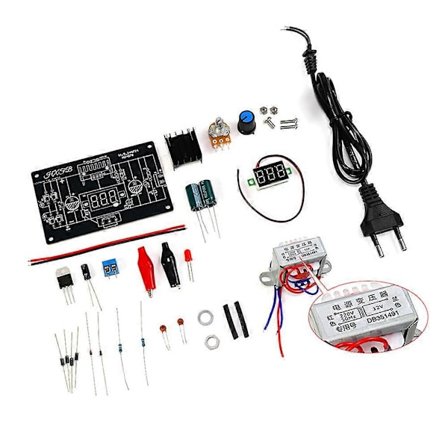 LM317 Justerbar Regulert Strømforsyning DIY Kit AC 220V EU-kontakt