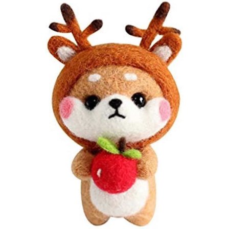 1 stk. Nålefiltningssæt med dyr, uldnålefiltningssæt, nålefiltningsstartsæt til begyndere, børn, voksne, håndværk_Specialerbjudanden