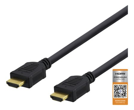 Deltaco HDMI-1005D - HDMI-kabel med Ethernet - 50 cm