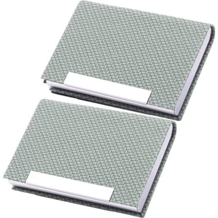 2 kappaletta käyntikorttikoteloa, PU-nahkaa ja ruostumatonta terästä