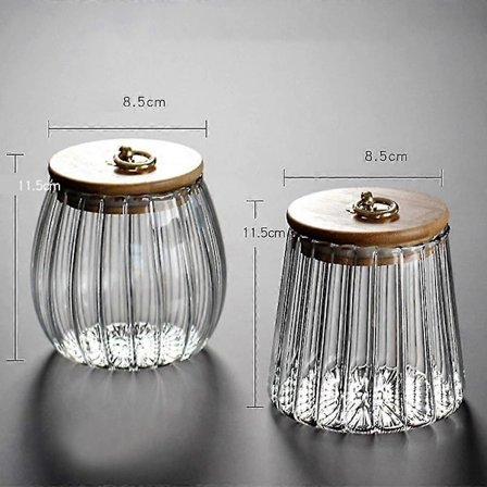 Forseglet Transparent Krydderiglas med Låg, teopbevaringskrukke B