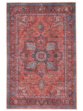 Washable Georgia Oriental Red/Blue Oeko-Tex Rug