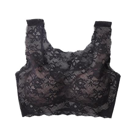 Japanilainen tyyli Saumaton Yksikokoinen Rintaliivi Seksikäs Pitsi Rintaliivi Alusvaatteet Naisille Koko Xl (musta)Musta Black XL