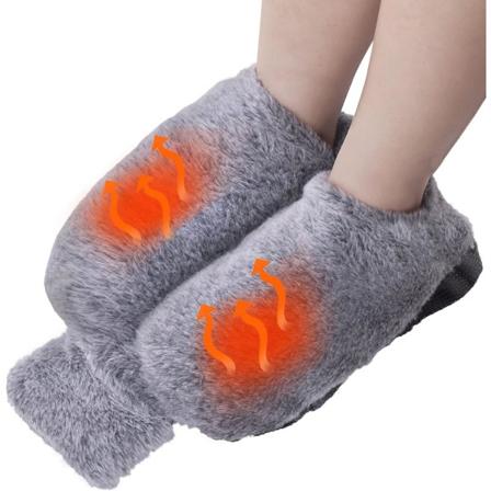 Lämmin jalkalämmitin, 2 litran kuumavesipullo pehmeällä plyysiverhoilulla, jalkalämmittimet käsienlämmittimet miehille ja naisille, kestävä liukumaton