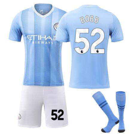 Manchester City Hjemmefotballdrakt Barn Voksen Jersey Nummer 52 Oscar Bobb 23-24 Add sock #22