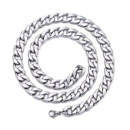 Kaulakoru 5 mm paksu ketjulinkki hopea 55 cm