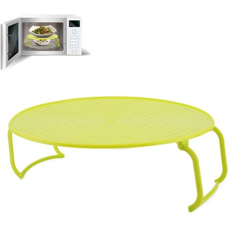 Mikrobølgeovn Grillrist, Plast Multifunksjonell Plate Stativ, Mikrobølgeovn Baking Stativ (Grønn)