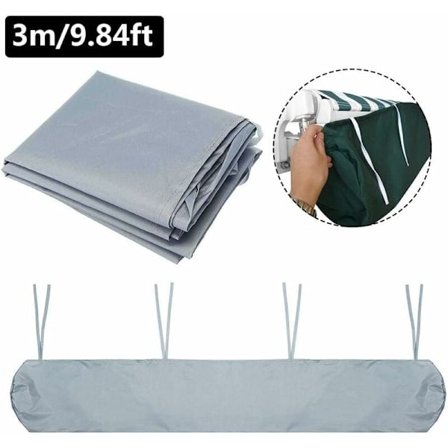 3m Vanntett Rullegardin Markisebeskyttelse med Glidelåslomme, Støvtett Solskjerming