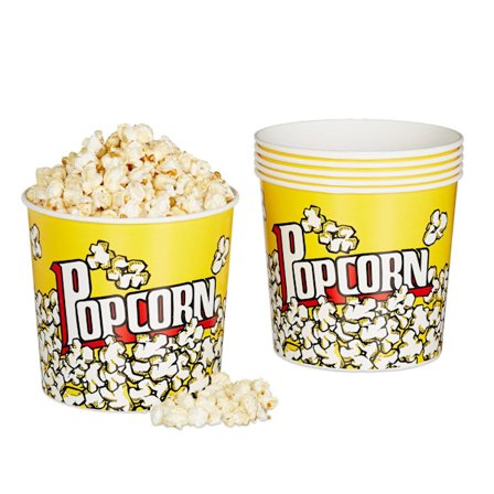 Genanvendeligt popcornspandsæt med 6 stk