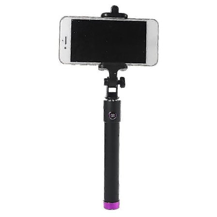 Håndholdt 3.5mm selfiestang bærbar uttrekkbar telefon monopod for Android iOS