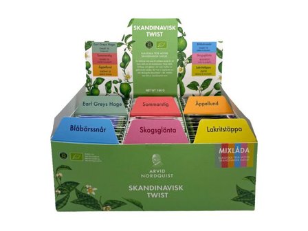 ARVID NORDQUIST Te Sortimentslåda Skandinavisk Mix 6 smaker 90/fp - Lyreco - Kök och servering - Kaffe och te - Te
