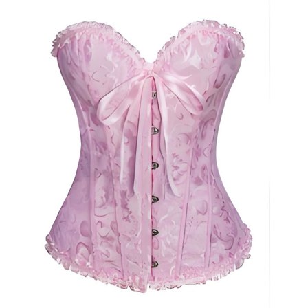 Korset til kvinder med blomster, braless, stropløs undertøj Rosa Pink[ca]