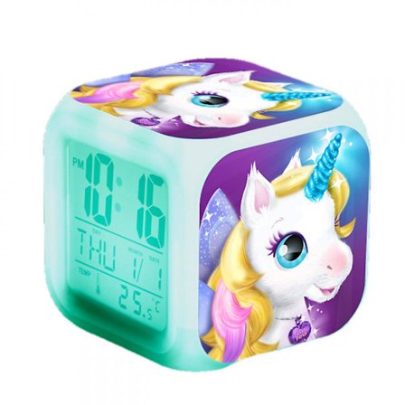 Touch Girls Alarm Clocks, Unicorn Night Light Kids Alarm Clocks With 3 Sided Unicorn Kinds Of Led Glowing Wake Up Bedside Clock Gifts #6