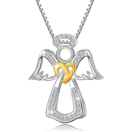 Skyddsengelhalskjede for kvinner i 925 sterlingsølv, du er min engel med vinger, anheng, smykkegave til jenter