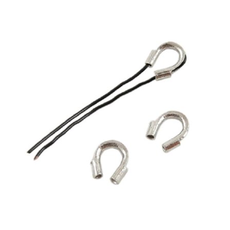 100 st. Platinapläterade "wire guardians" c:a 6x5x2 hål 1,5