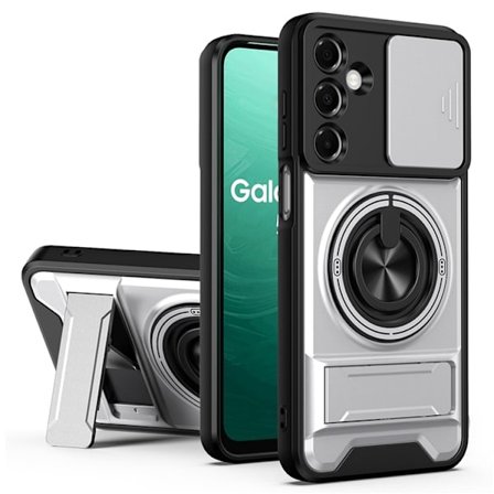 Mobilskal till Galaxy A17 MagSafe med Camera Lens Slider Ringhållare - Silver