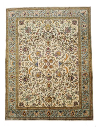 Hand Knotted Tabriz Rug 301X385 Persian Wool Large