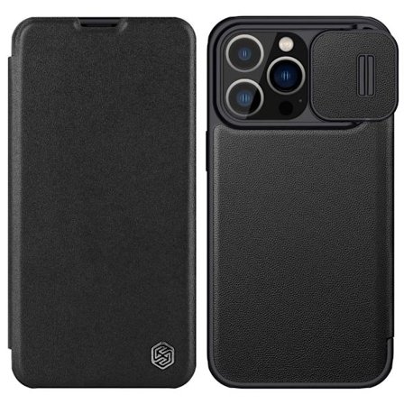 Nillkin Qin Series iPhone 14 Pro Etui Camshield Sort