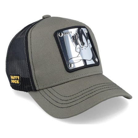 Capslab - Grønn trucker Caps - Looney Tunes Daffy Duck Olive Trucker @ Hatstore