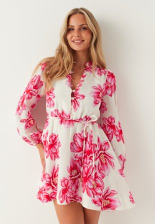 FOREVER NEW - Annalise Fluted Mini Dress - Zila Floral - Kläder - - Bubbleroom