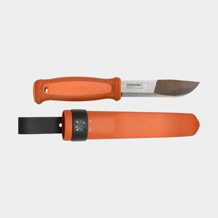 Cuchillo de exterior Morakniv Kansbol con funda de polímero (S), 226 mm, goma TPE / acero inoxidable sueco reciclado, Burnt Orange