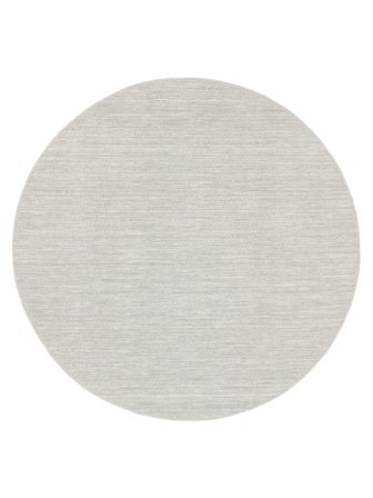 Handloom Flat Ø 200 Gris Argenté Uni Rond Tapis De Laine