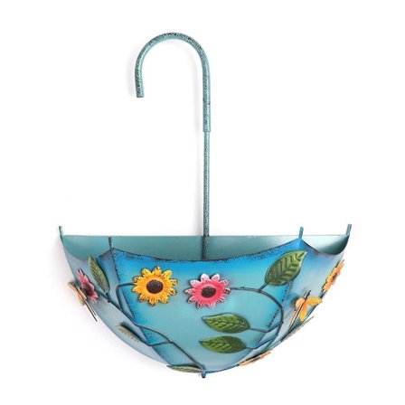 Blomkruka Bonsai Skål Järn Paraply Hängande Planteringskruka Väggdekor Växt Hängare Väggkonst Hängande Kruka B