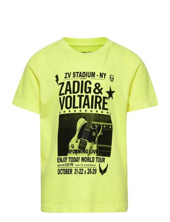 Short Sleeves Tee-Shirt T-shirts Short-sleeved Keltainen Zadig & Voltaire Kids
