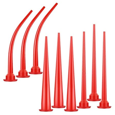 Fugenpistol-dyse i plast, fugepistol-applikator, fugepistol-forlengelsesverktøy, buet fugepistol-dyse, lang fugepistol-dyse, 9 stk.