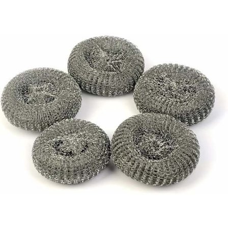6-pakning Svampevaskere Metall Stålull Skuresvamp - Rustfritt Stål Rengjøringssvamper Metallskuresvamp Stålull Svamp Skuresvamp