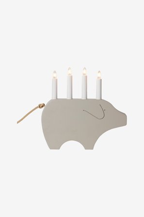 Jotex - Lysestake Gry høyde 28 cm Beige - Kjøp Adventsstaker hos Jotex