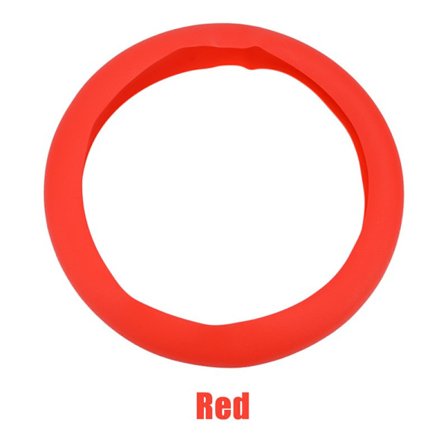 (RÖD) Lädertextur Bil Auto Silikon Ratt Handske Skydd Mjuk Multi Färg Universal Skin Mjuk Silikon Ratt Skydd