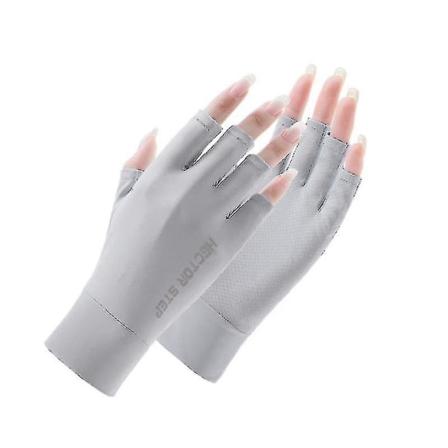 Upf 50+ Sormettomat aurinkohanskat UV- cover Naisille Kalastus, Autoilu, Pyöräily, Vaellus Xinda gray M