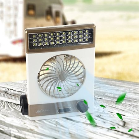 Opladningsbar Solar Lille Ventilator, Studenterkollegie Ventilator, LED Bordlampe Ventilator, Multifunktionel Lille Ventilator Ventilatorer & Køling