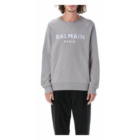 Balmain, Knitwear Yh 0Jq 005Bb 65 Szary, Mężczyzna, Rozmiar: L