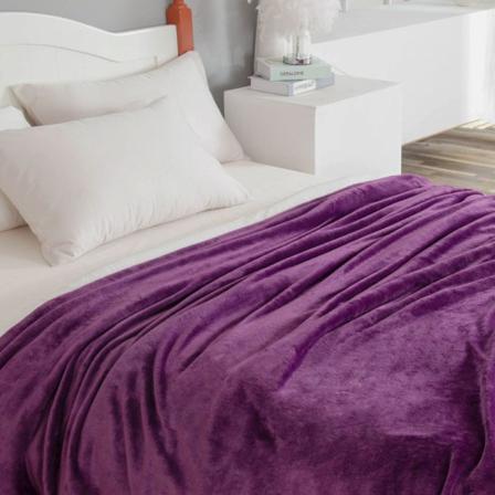 Kaksipuolinen paksuuntunut yksivärinen flanellipeitto opiskelija-asuntolan syys- ja cover Purple 230*270cm