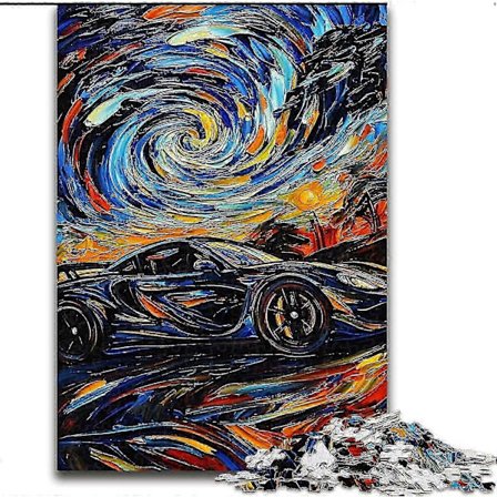 Aikuisten palapeli, hieno urheiluauto, palapeli aikuisille ja teini-ikäisille, opetuksellinen pelihaaste, lelu taiteilijakokoelmaan, kuvataide PT-3273