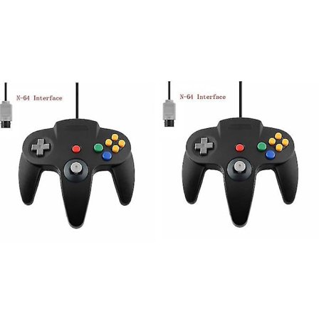 Pakke med Klassisk Ledningsforbundet N64 Controller Retro Spil 64 Bit Gamepad Joystick Udskiftningscontroller