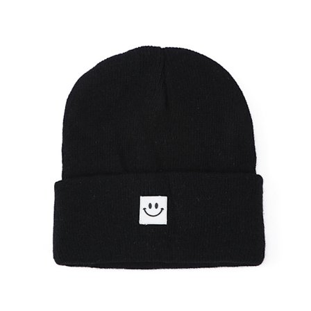 Strikket lue 2-pak svart/gråmelert