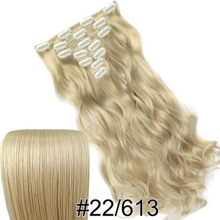 Värmebeständig syntetisk fiber 130gr Body Wave Clip i hårförlängningar 7008