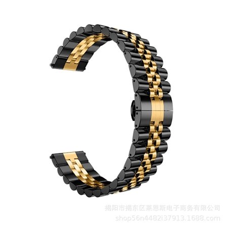 Klockarmband för Apple Watch iWatch Storlek 38-40-41mm HW-Svart och Guld Ox Ring Fem Pärlor