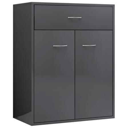 Vidaxl Skänk Grå Högglans 60x30x75 Cm Spånskiva Grå