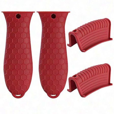 Varmeisolert silikonhåndtakholder for støpejerngryter, wokpanner og stekepanner - Sklisikkert assistansegrep